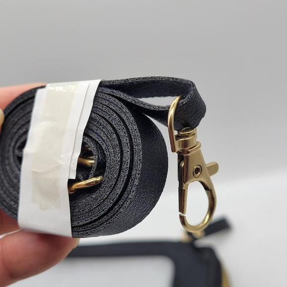 UYHM  Black Wallet Purse Crossbody Strap Double Zip Pockets Phone Pocket - Picture 5 of 7